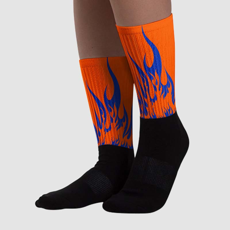 Dunk Low Futura Orange Blaze superstreetwear Sublimated Socks FIRE Graphic