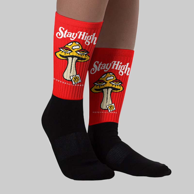 Red Collection superstreetwear Sublimated Socks Stay High Graphic
