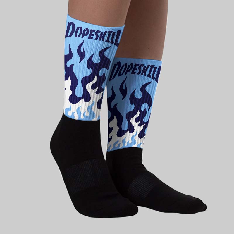 University Blue Collection superstreetwear Sublimated Socks FIRE Graphic