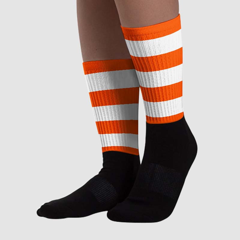 Orange Milk superstreetwear Sublimated Socks Horizontal Stripes Graphic