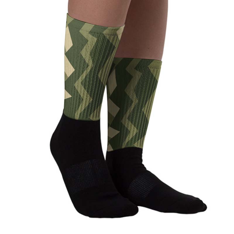 Olive Collection superstreetwear Sublimated Socks ZicZac Graphic