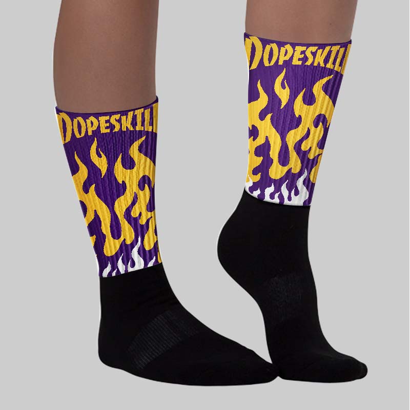 Field Purple 12s superstreetwear Sublimated Socks FIRE Graphic