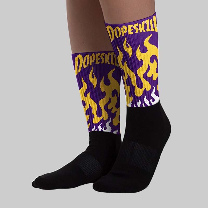 Field Purple 12s superstreetwear Sublimated Socks FIRE Graphic