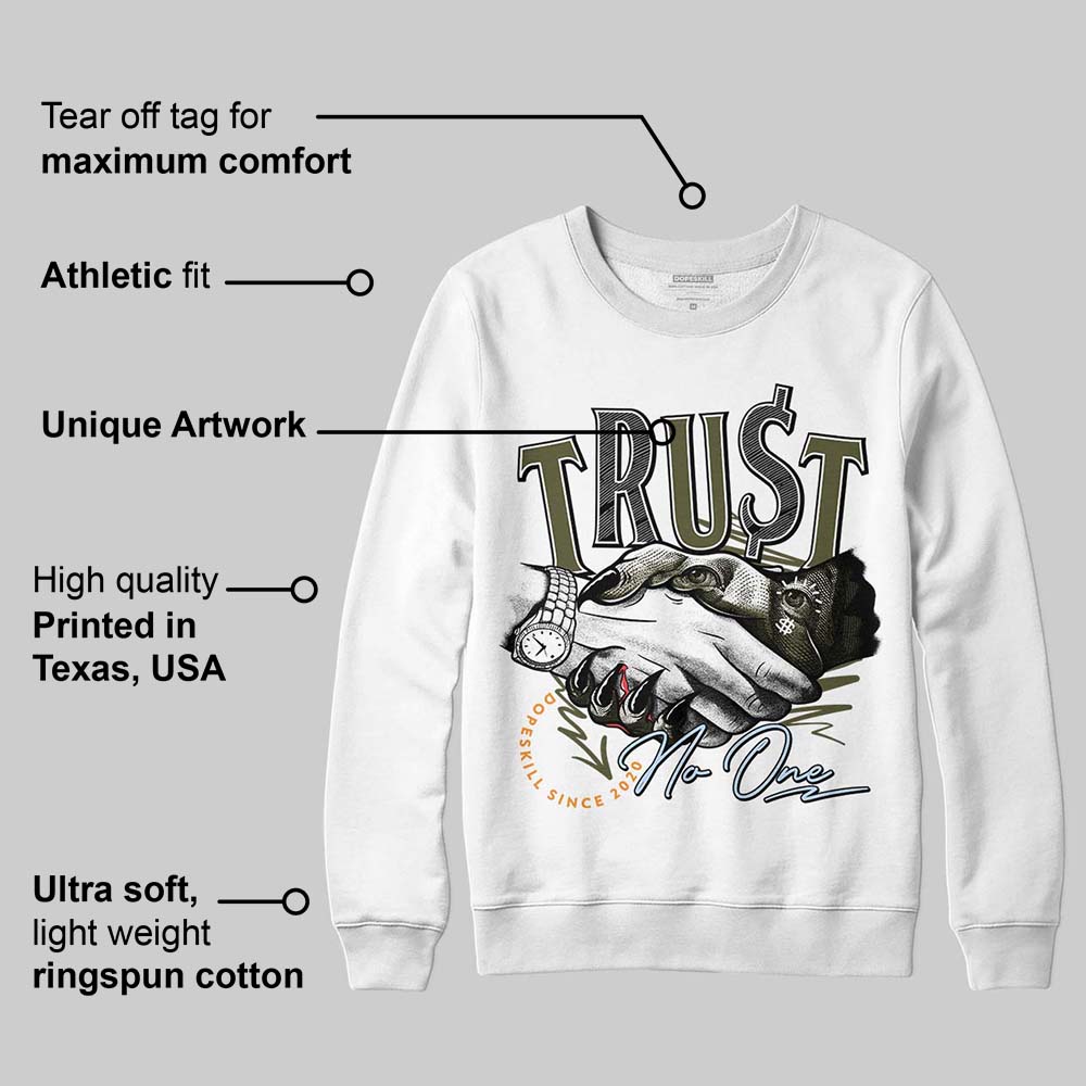Olive 5s superstreetwear Sweatshirt Trust No One Graphic