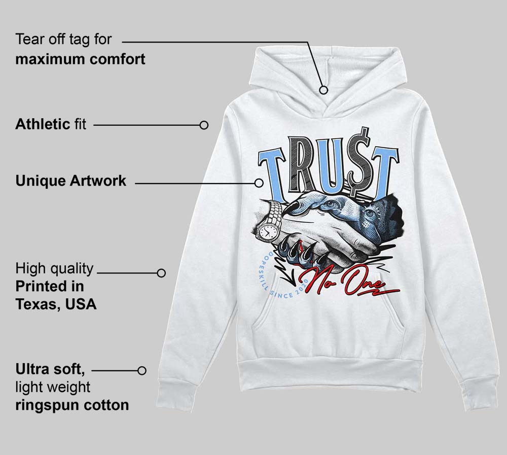 Powder Blue 9s superstreetwear Hoodie Sweatshirt Trust No One Graphic
