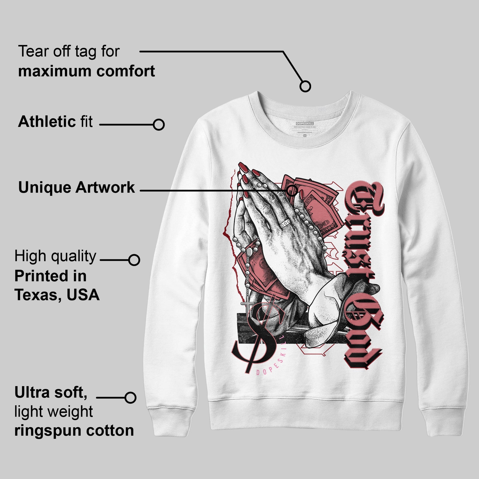 Valentine's Day Collection superstreetwear Sweatshirt Trust God Graphic