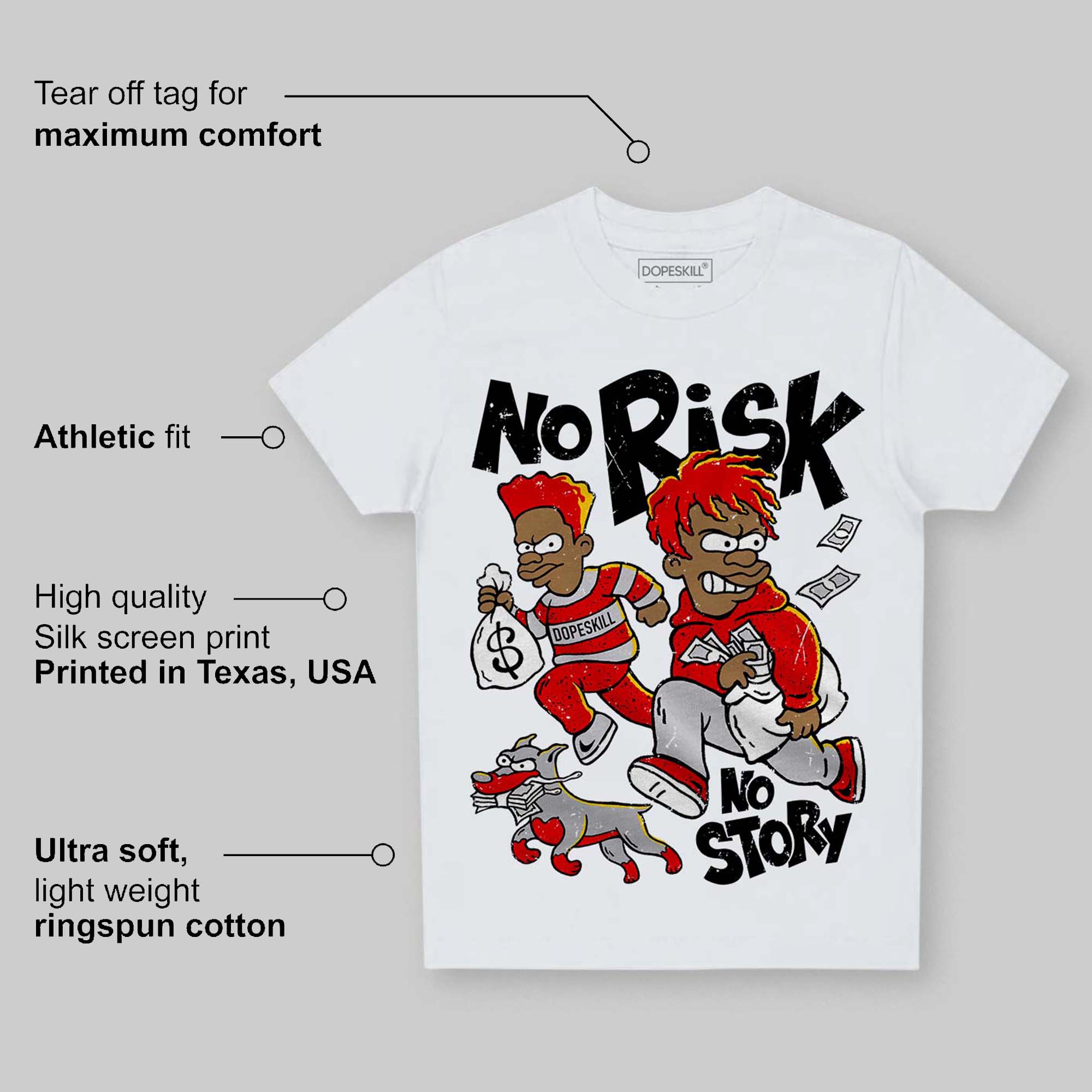 Red Cement 4S superstreetwear Toddler Kids T-shirt No Risk No Story Graphic