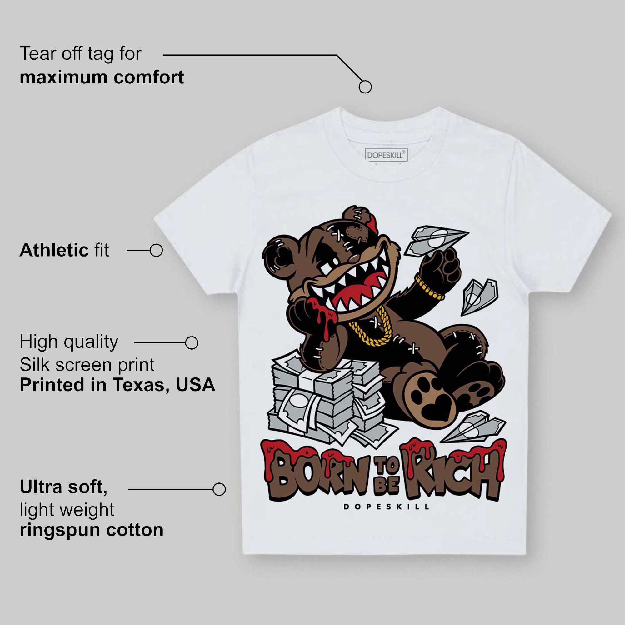 Olive 9s superstreetwear Toddler Kids T-shirt Born To Be Rich Graphic