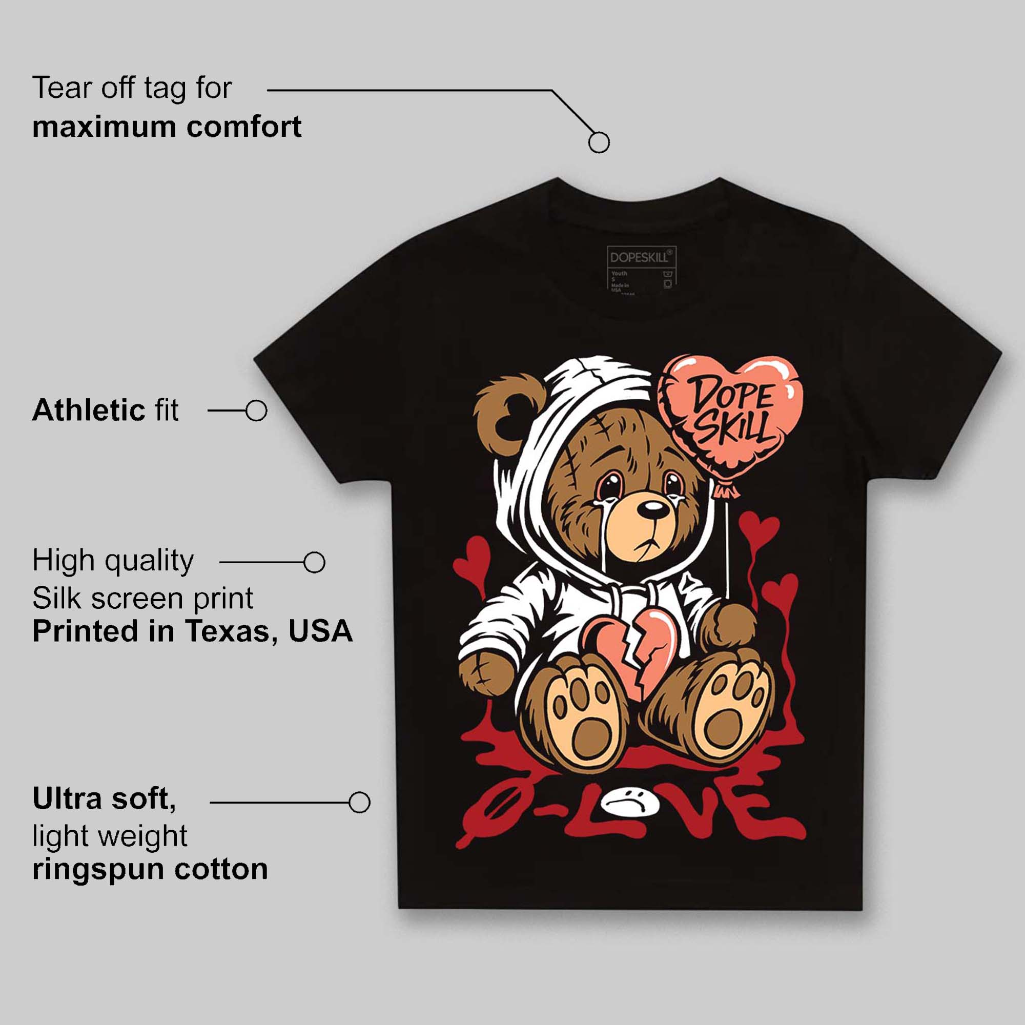 Rare Air Cinnabar 1s superstreetwear Toddler Kids T-shirt Broken Bear Graphic