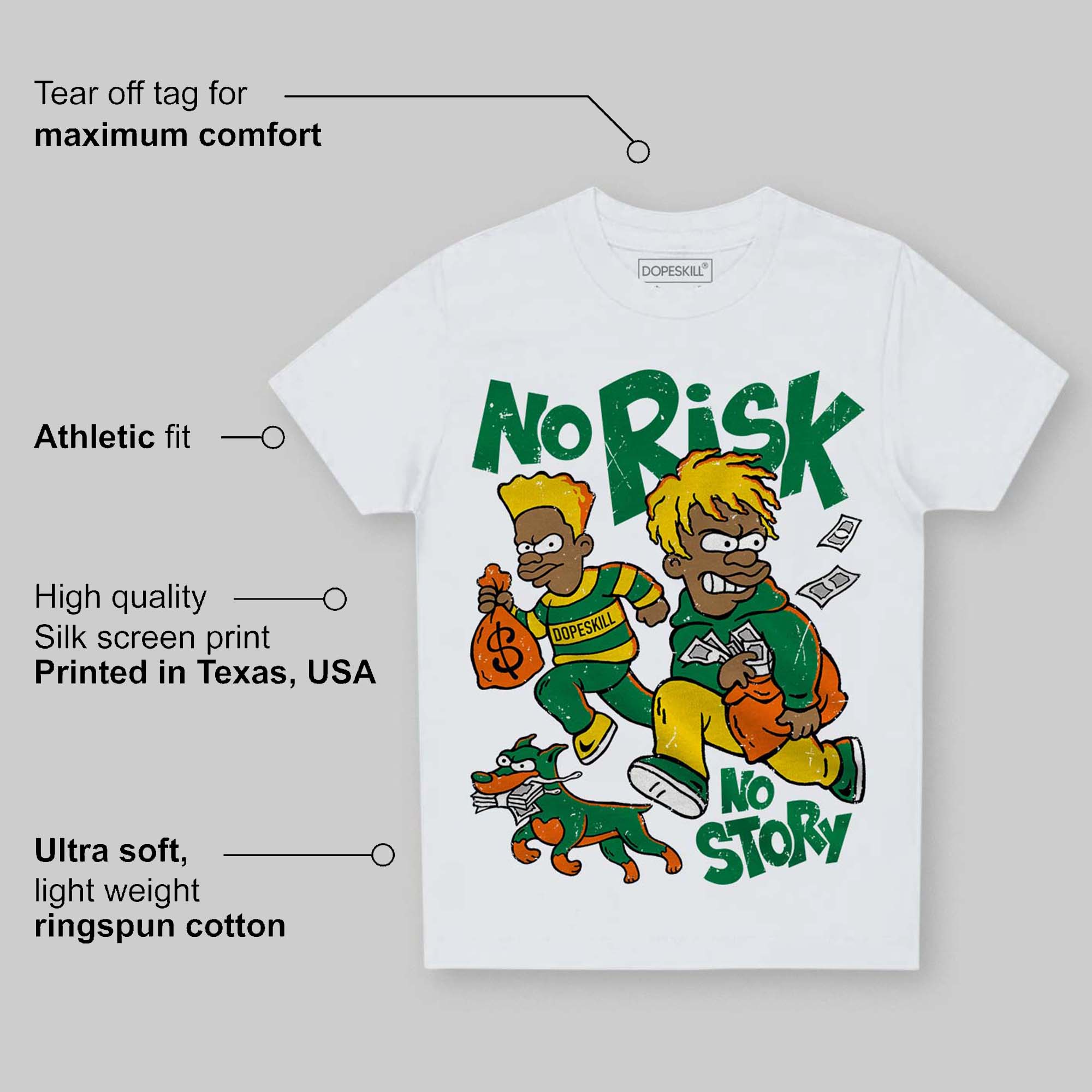 Green Collection superstreetwear Toddler Kids T-shirt No Risk No Story Graphic