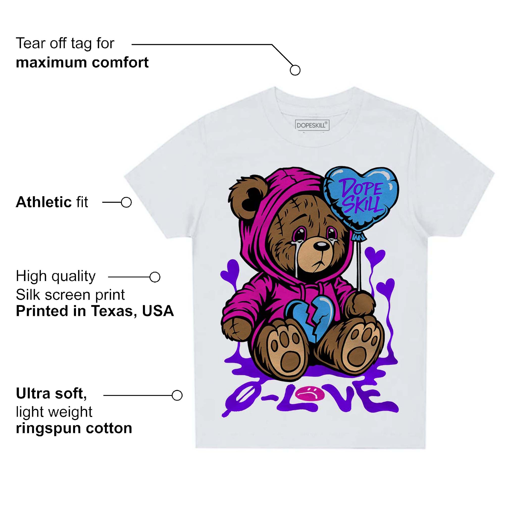 Dunk Active Fuchsia superstreetwear Toddler Kids T-shirt Broken Bear Graphic