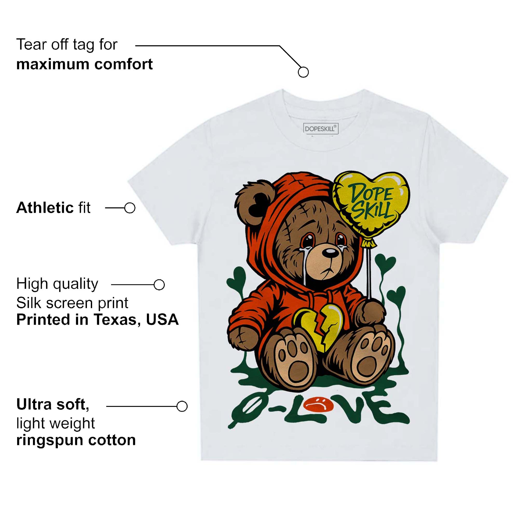 Dunk Team Dark Green Orange superstreetwear Toddler Kids T-shirt Broken Bear Graphic