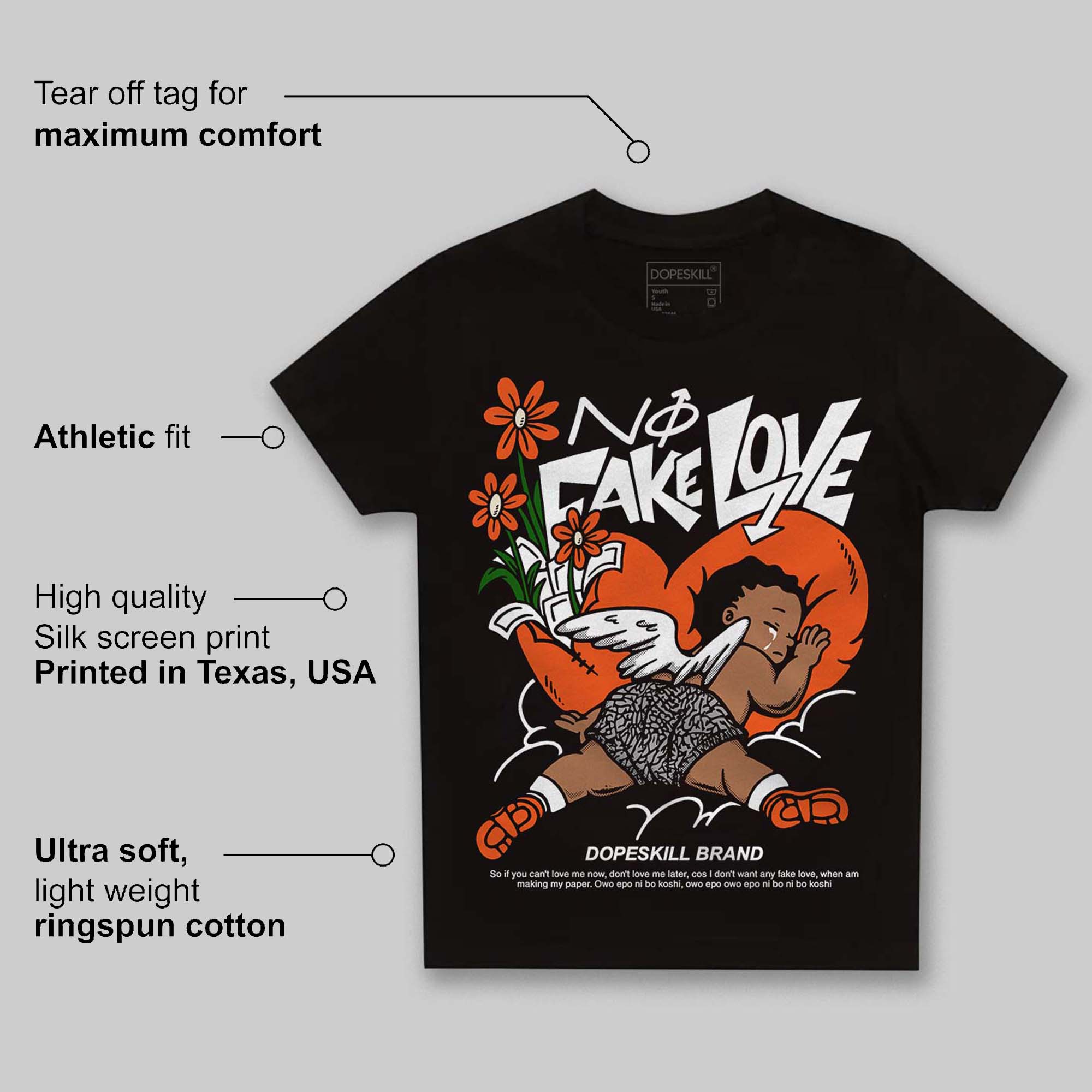 Georgia Peach 3s superstreetwear Toddler Kids T-shirt No Fake Love Graphic