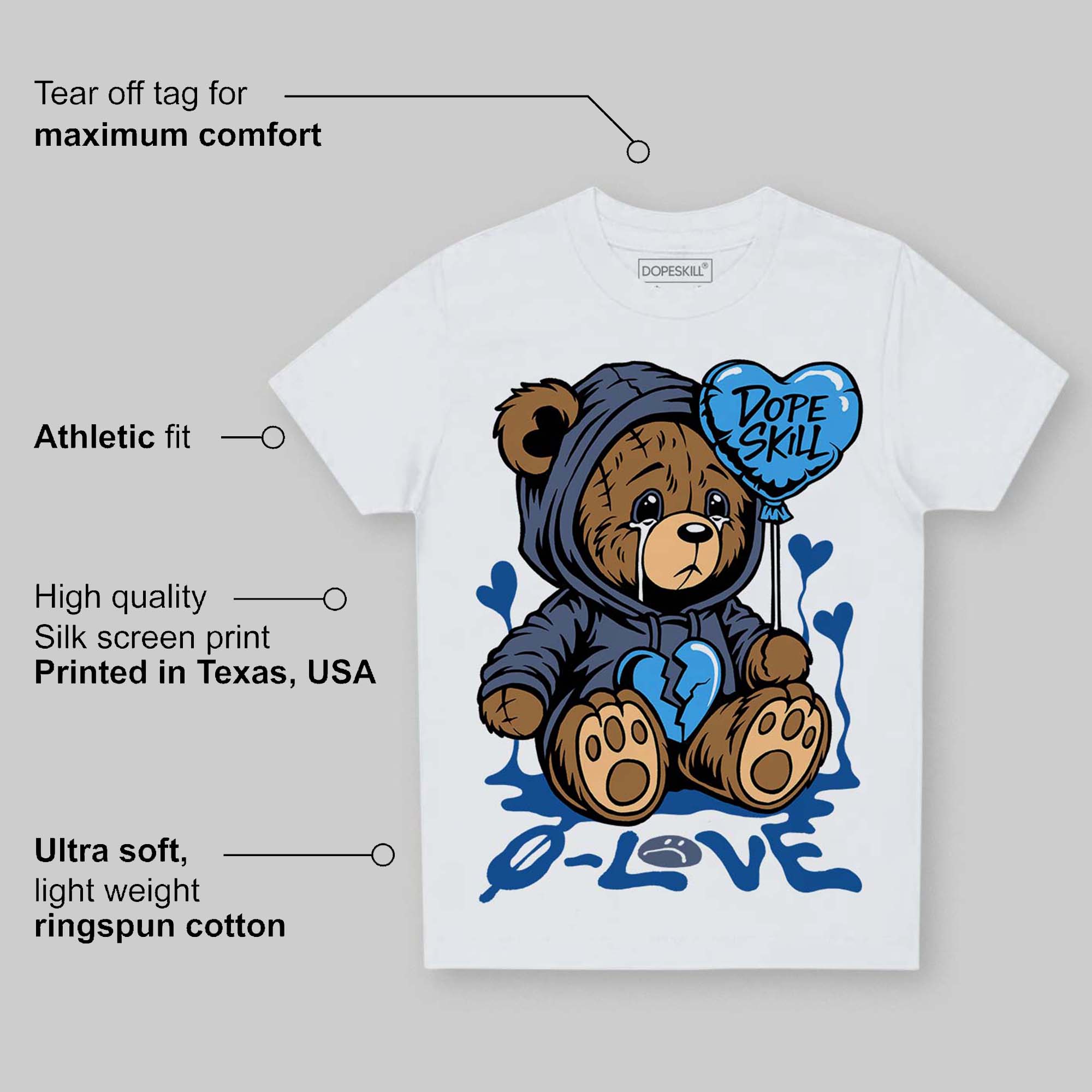 Diffused Blue 11s superstreetwear Toddler Kids T-shirt Broken Bear Graphic