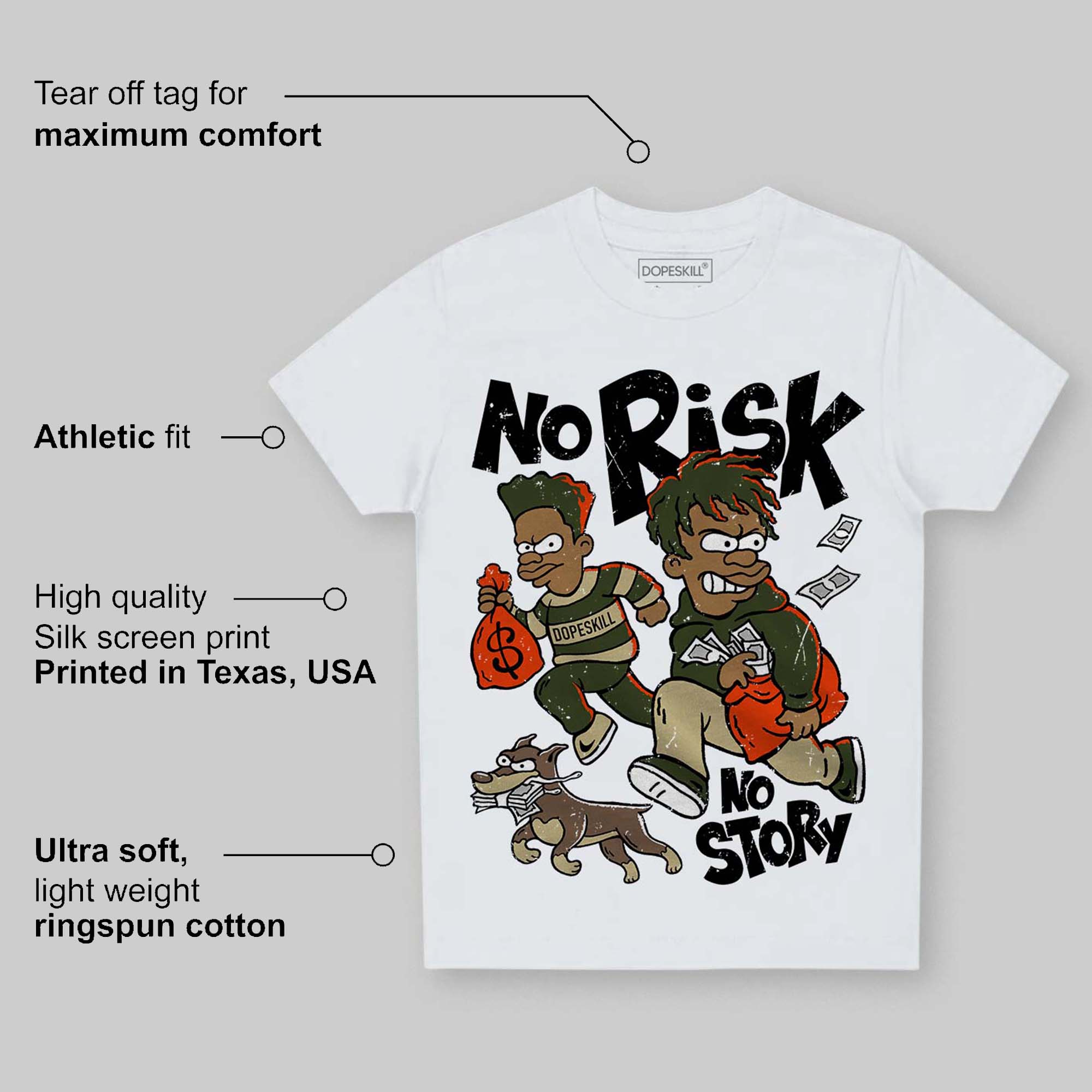 Olive Collection superstreetwear Toddler Kids T-shirt No Risk No Story Graphic