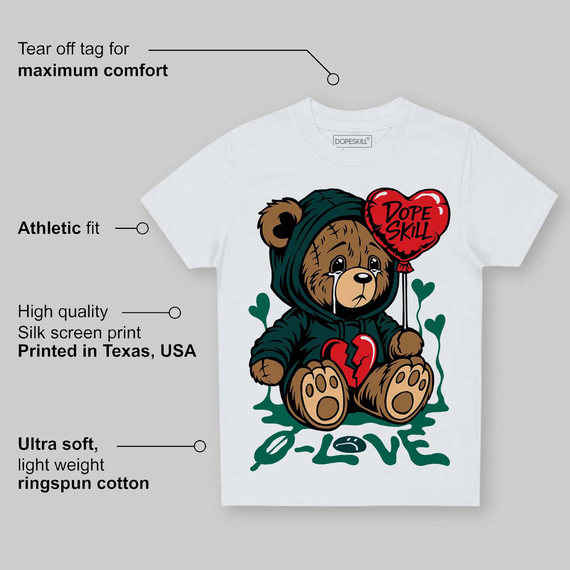 Oxidized Green 4s superstreetwear Toddler Kids T-shirt Broken Bear Graphic