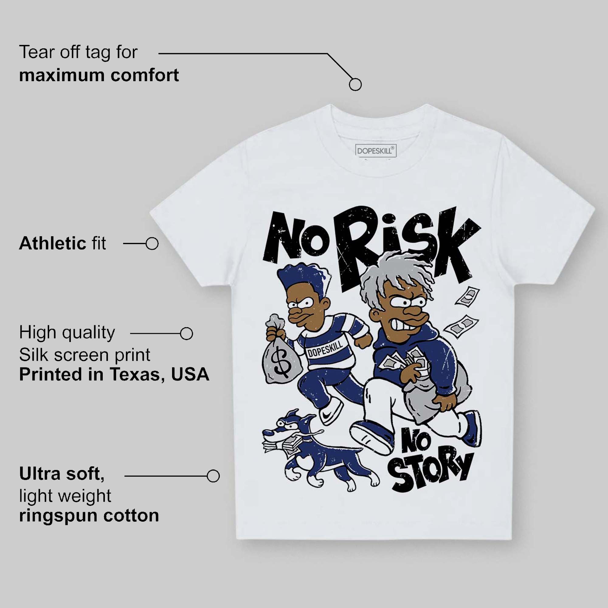 Rare Air Deep Royal Blue 1s superstreetwear Toddler Kids T-shirt No Risk No Story Graphic