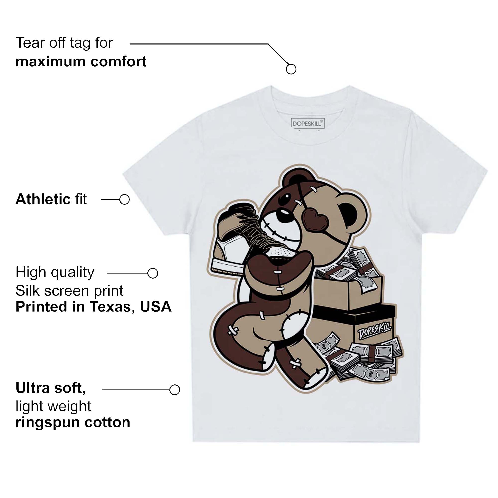 Latte 1s superstreetwear Toddler Kids T-shirt Bear Steals Sneaker Graphic