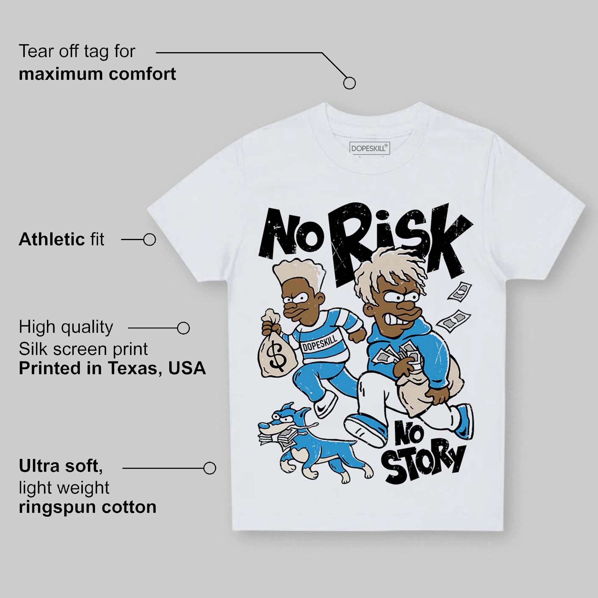 UNC Reimagined 1s superstreetwear Toddler Kids T-shirt No Risk No Story Graphic