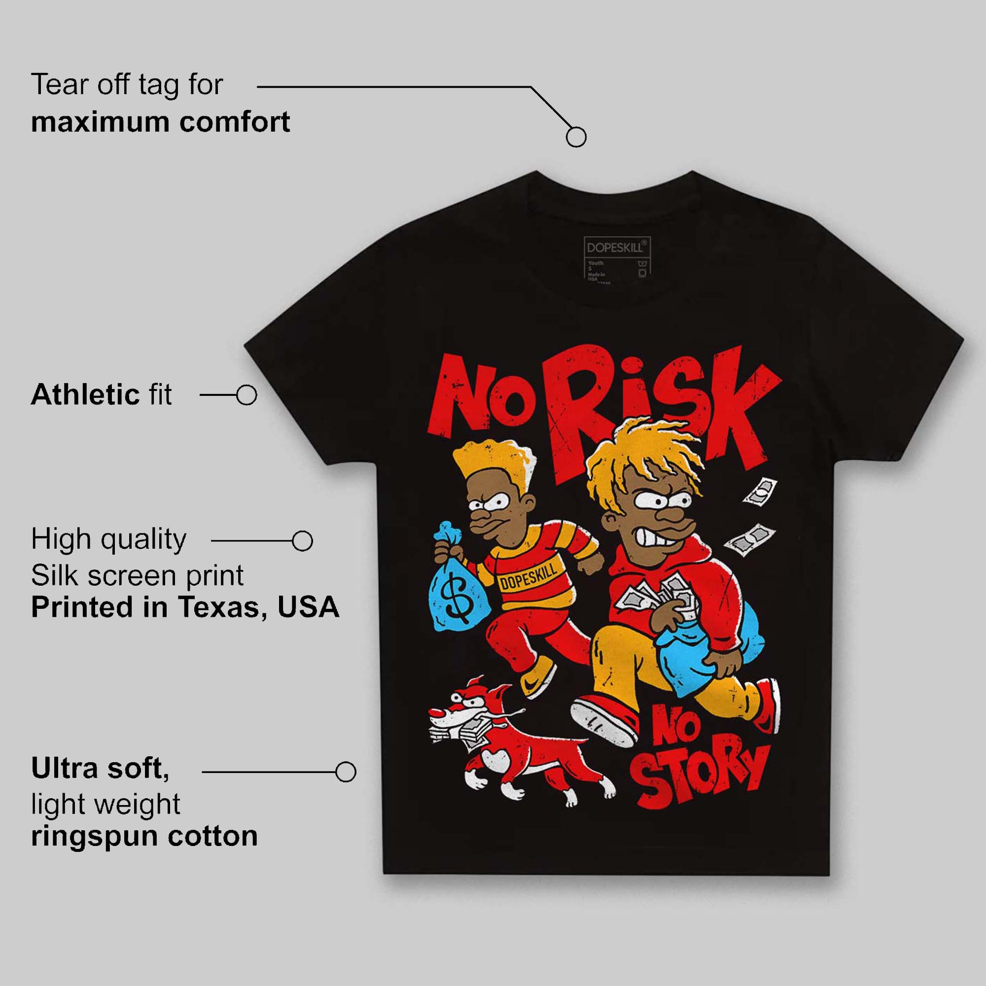 Red Collection superstreetwear Toddler Kids T-shirt No Risk No Story Graphic