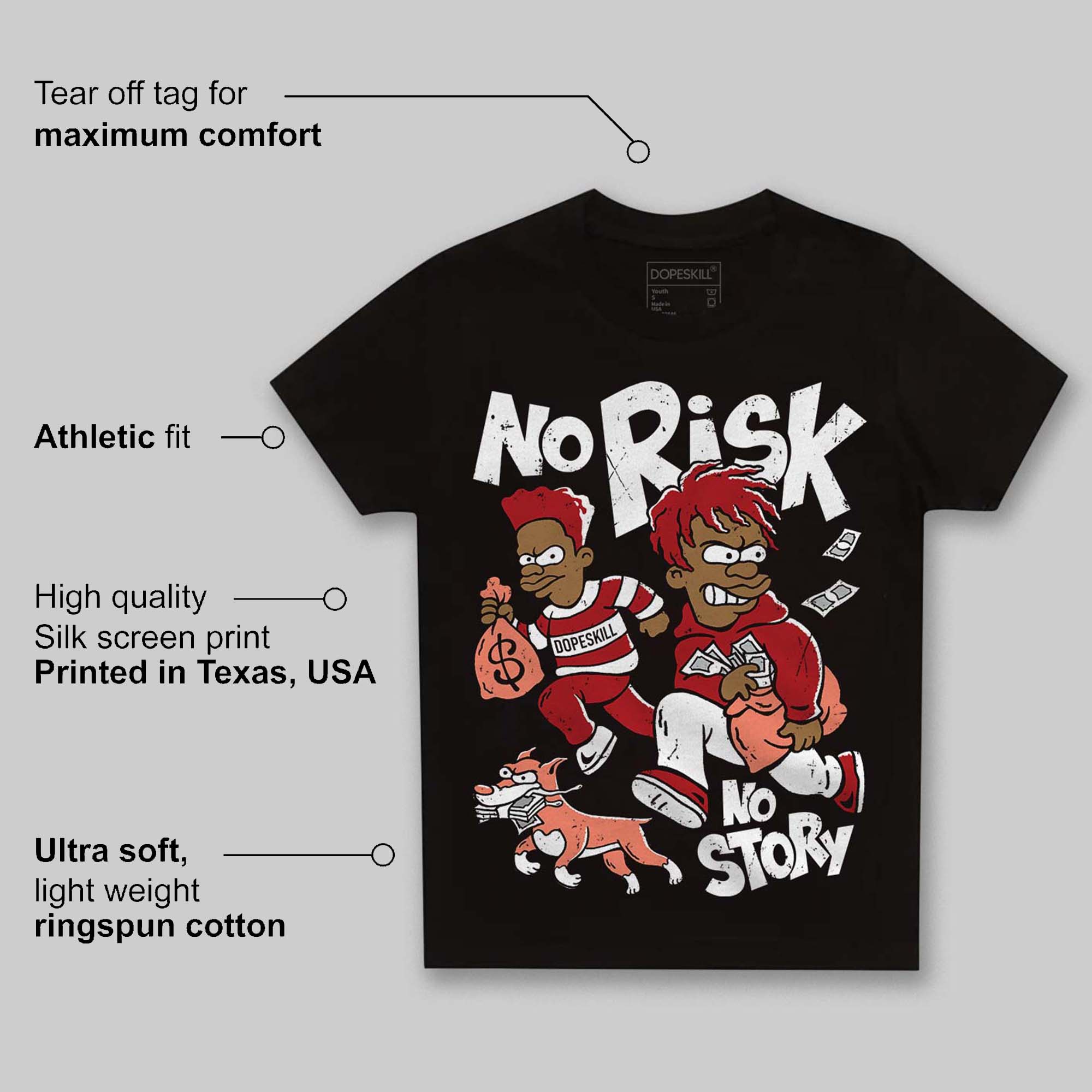 Rare Air Cinnabar 1s superstreetwear Toddler Kids T-shirt No Risk No Story Graphic