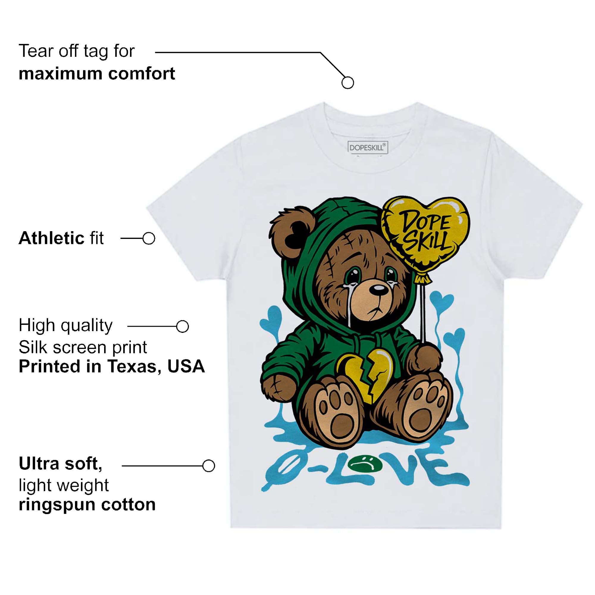 Lucky Green 5s superstreetwear Toddler Kids T-shirt Broken Bear Graphic