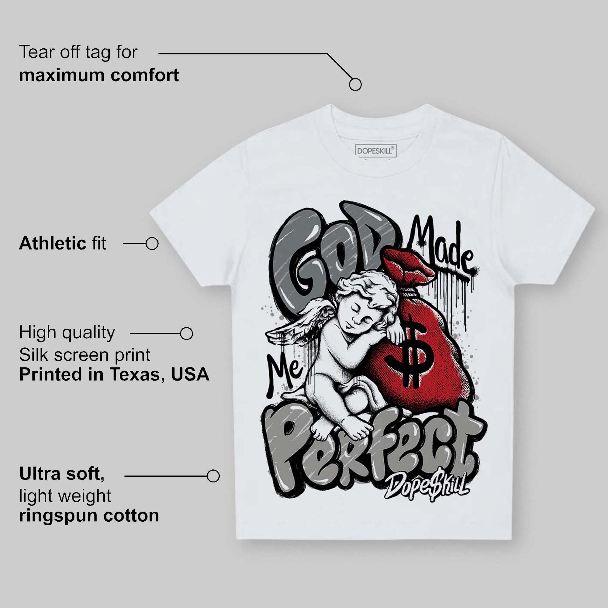 Cool Grey 9s superstreetwear Toddler Kids T-shirt God Made Me Perfect Graphic