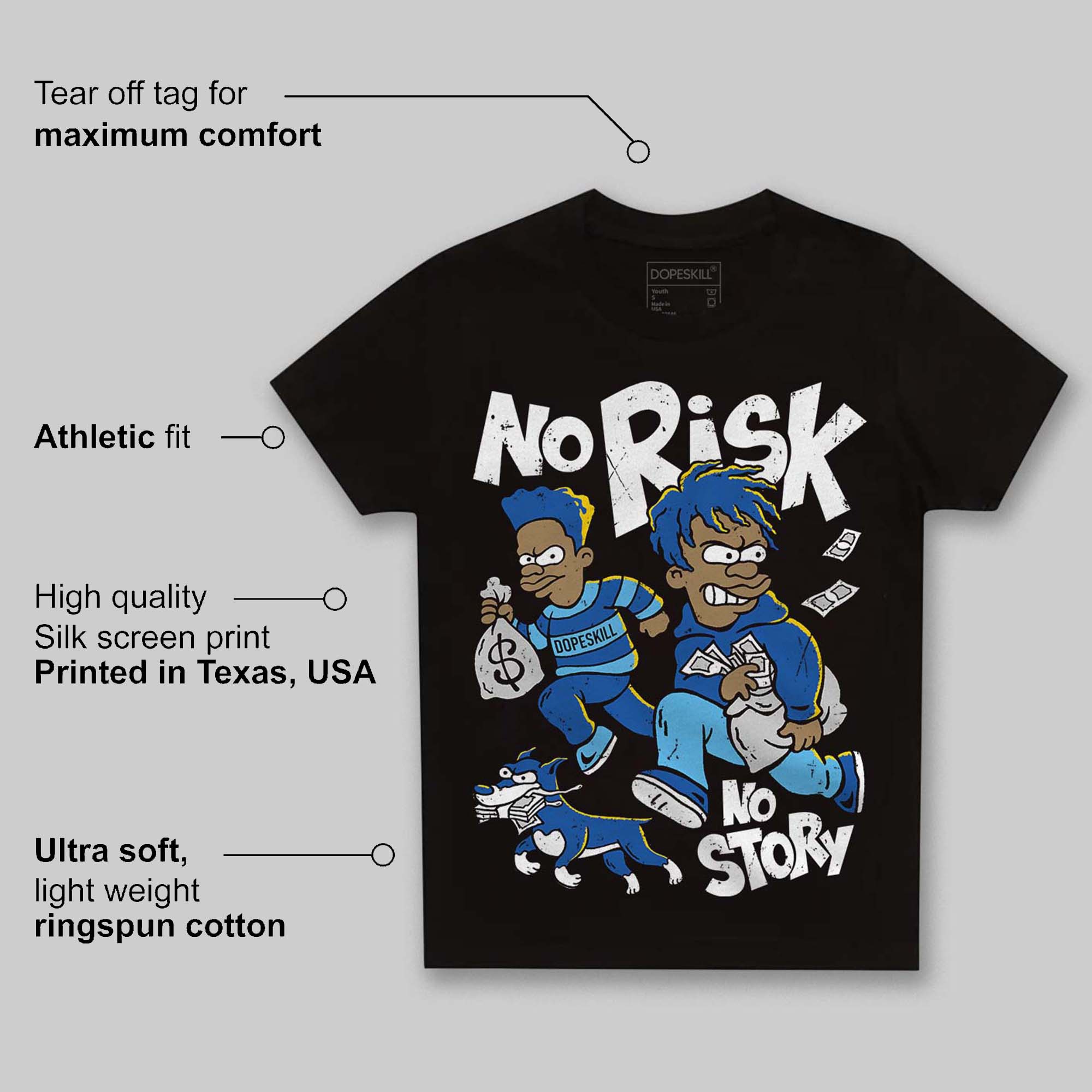 Blueberry 12s superstreetwear Toddler Kids T-shirt No Risk No Story Graphic