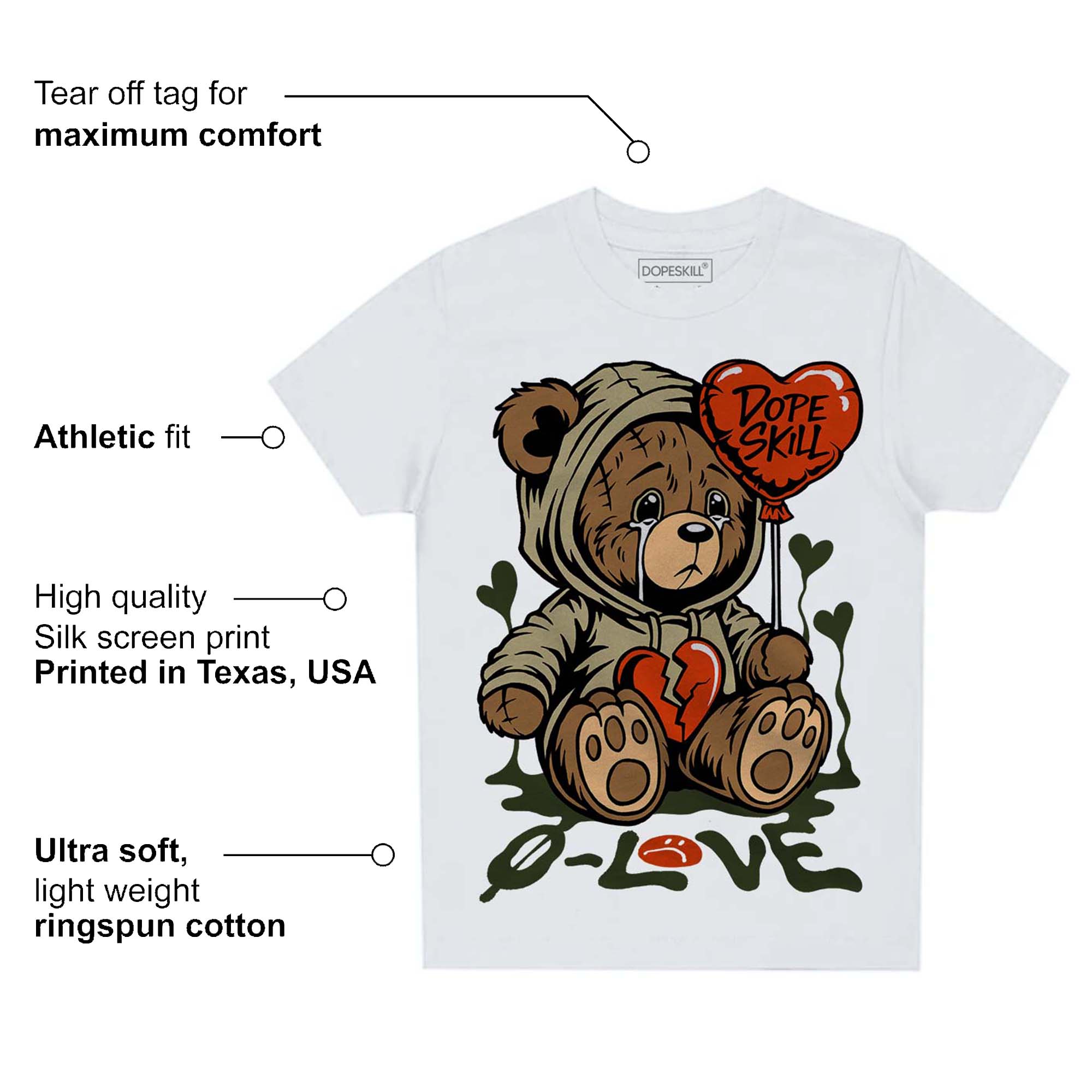 Olive Collection superstreetwear Toddler Kids T-shirt Broken Bear Graphic