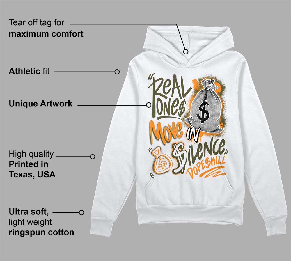 Olive 5s superstreetwear Hoodie Sweatshirt Real Ones Move In Silence Graphic