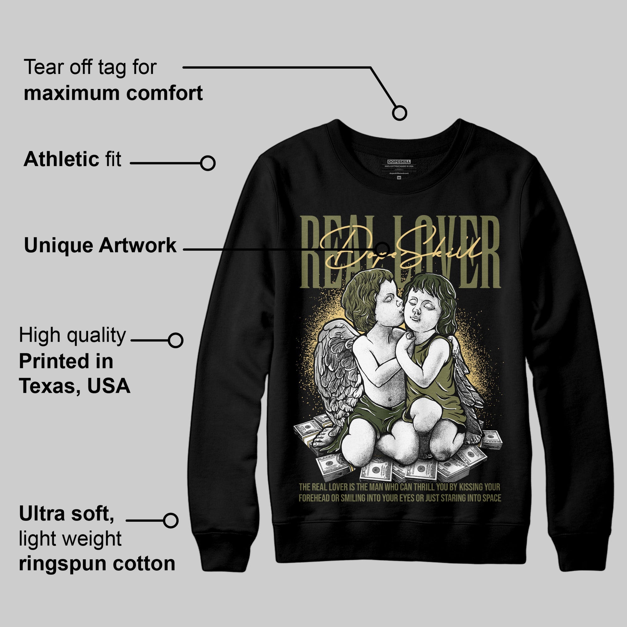 Craft Olive 4s superstreetwear Sweatshirt Real Lover Graphic