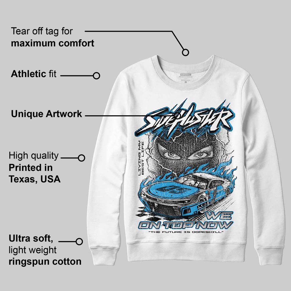 Military Blue 4s superstreetwear Sweatshirt New Side Hustler Graphic
