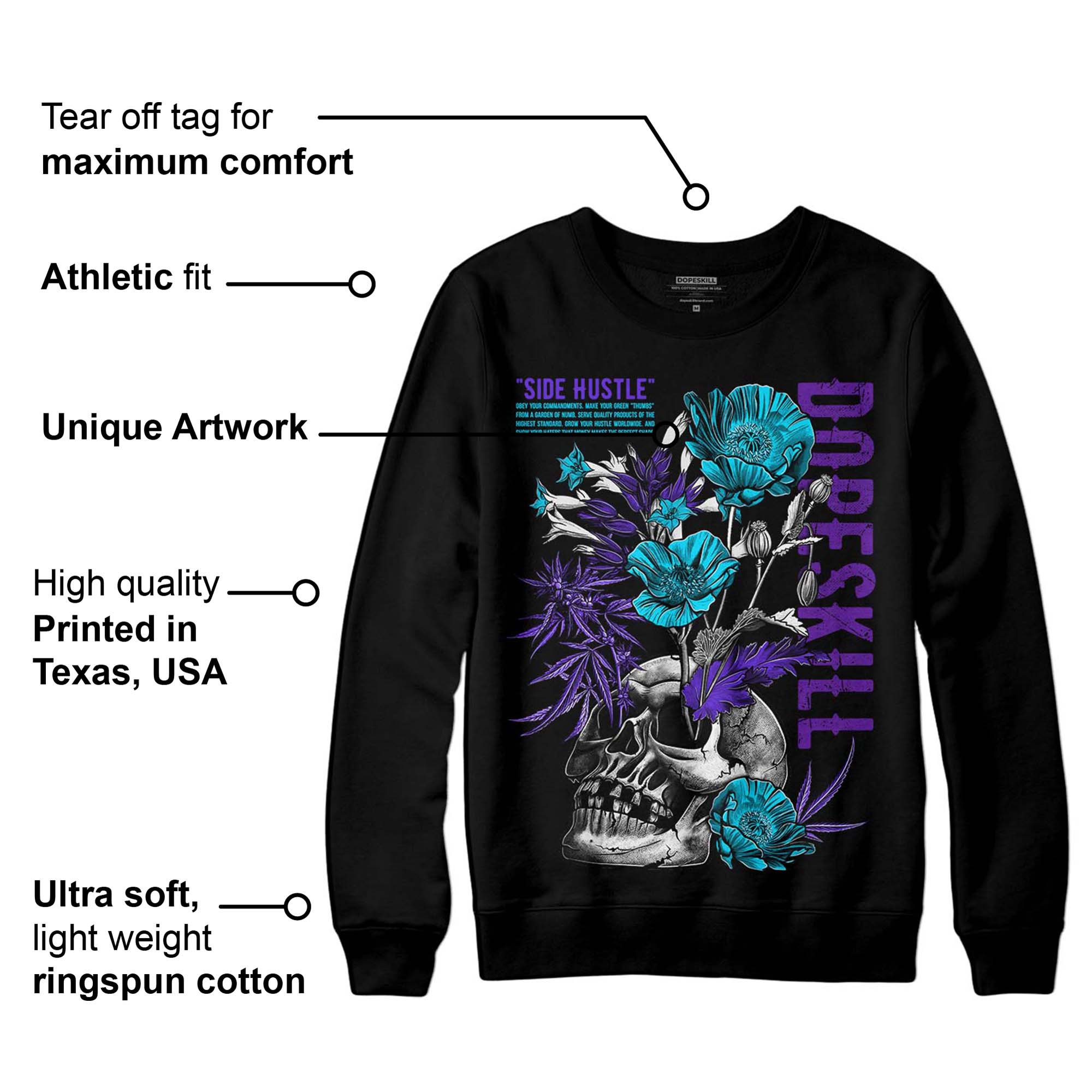 Aqua 6s superstreetwear Sweatshirt Side Hustle Graphic