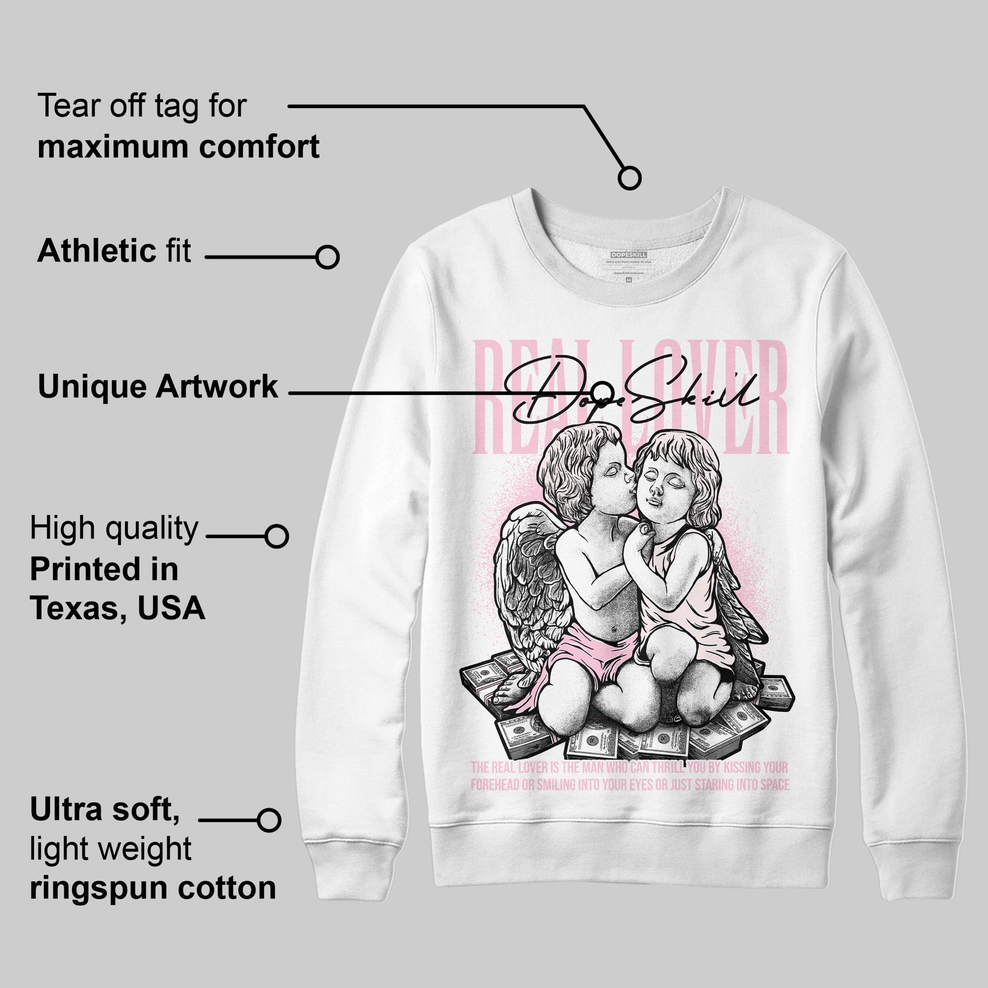 Dunk Low Pink Foam superstreetwear Sweatshirt Real Lover Graphic