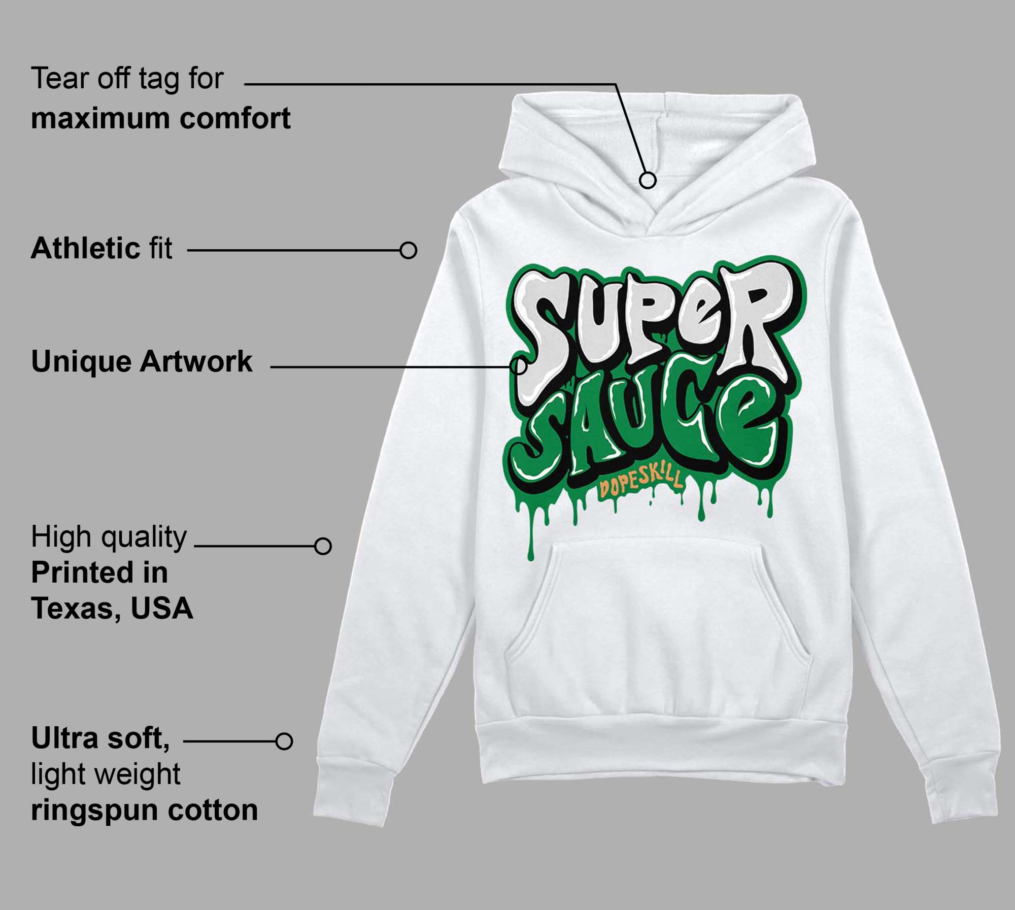 Pine Green 4s superstreetwear Hoodie Sweatshirt Super Sauce Graphic