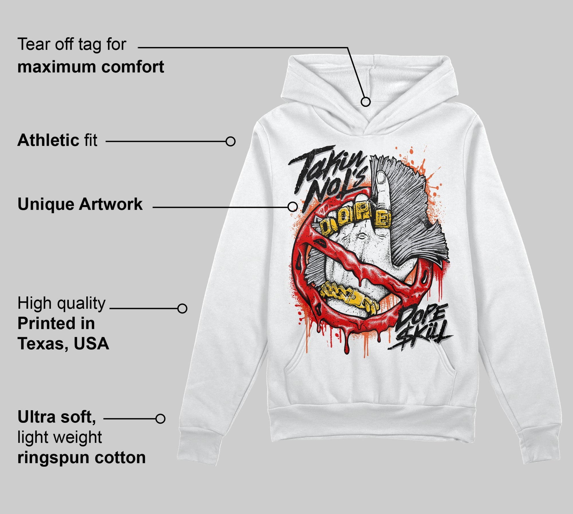 Red Cement 4S superstreetwear Hoodie Sweatshirt Takin No L's Graphic