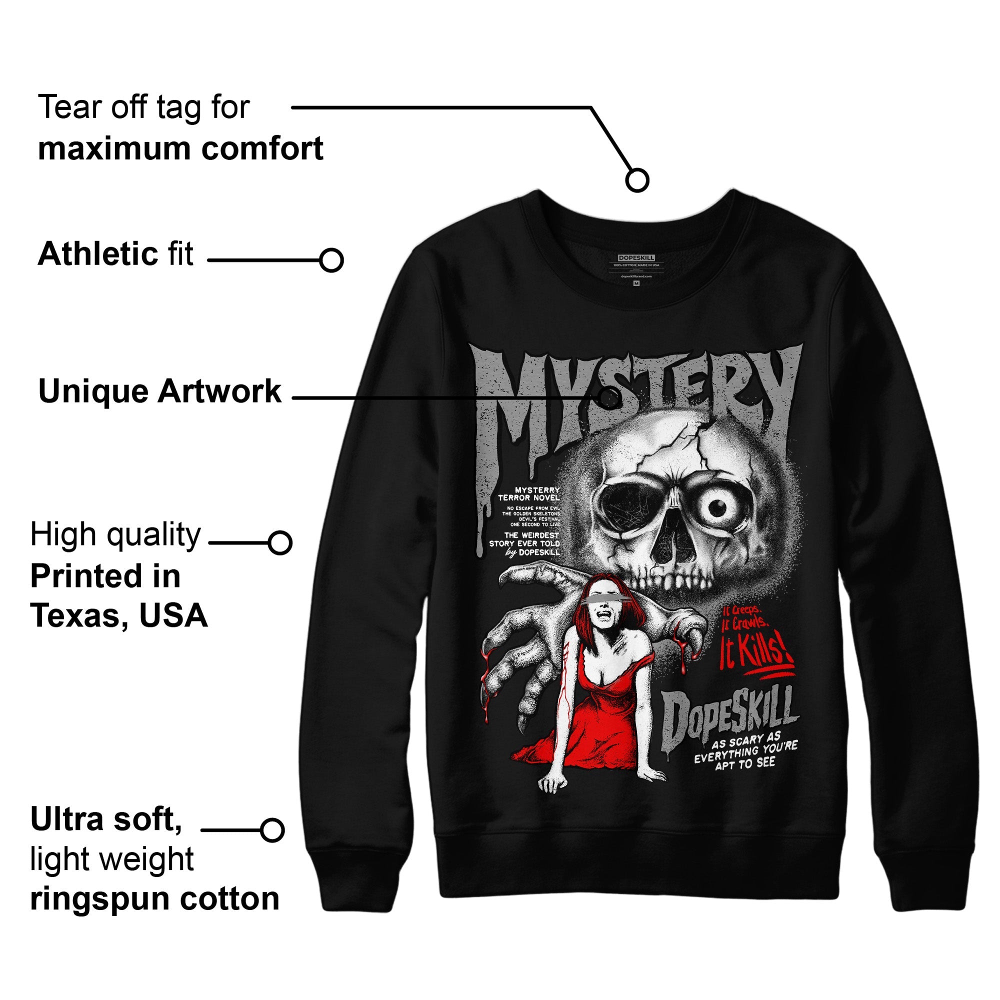 Black and White Collection superstreetwear Sweatshirt Mystery Ghostly Grasp Graphic