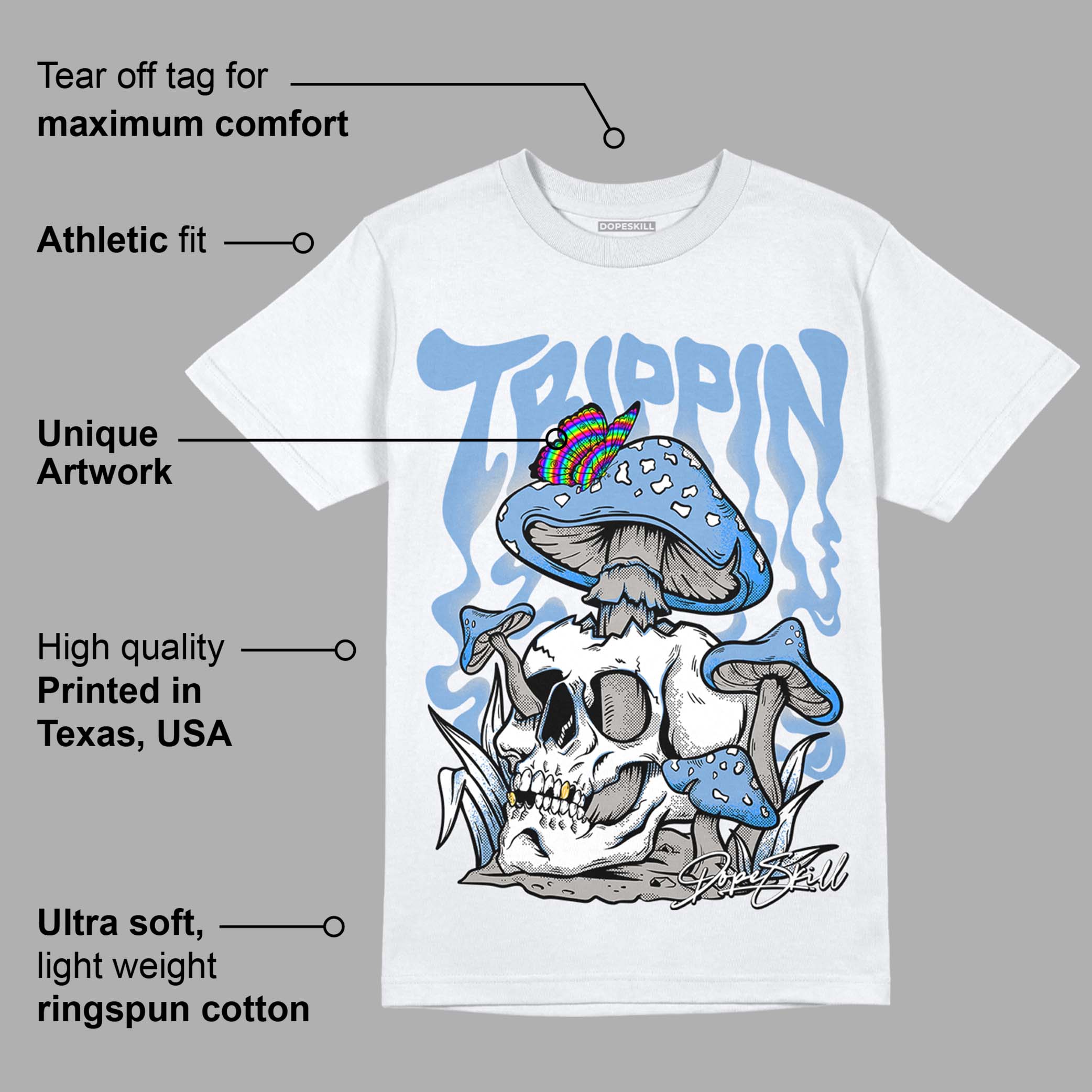 University Blue 5s superstreetwear T-Shirt Trippin Graphic