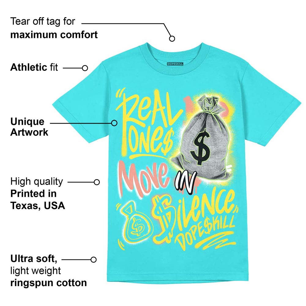 Cyan Burst 9060 superstreetwear Virtual Blue T-Shirt Real Ones Move In Silence Graphic