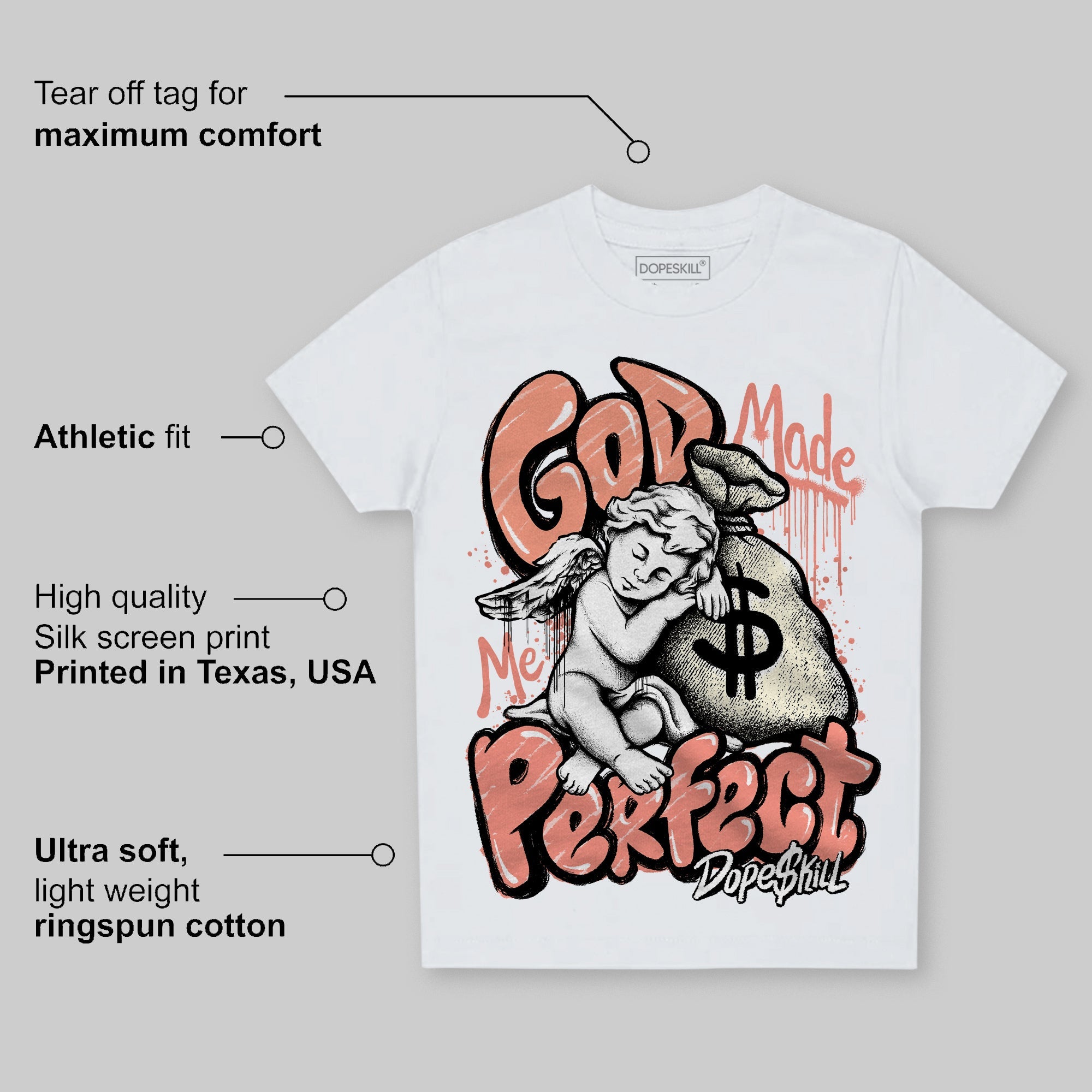 Crimson Bliss 5s superstreetwear Toddler Kids T-shirt God Made Me Perfect Graphic