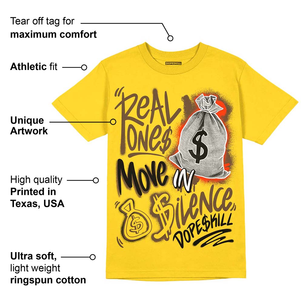 Yellow Ochre 6s superstreetwear Yellow T-shirt Real Ones Move In Silence Graphic