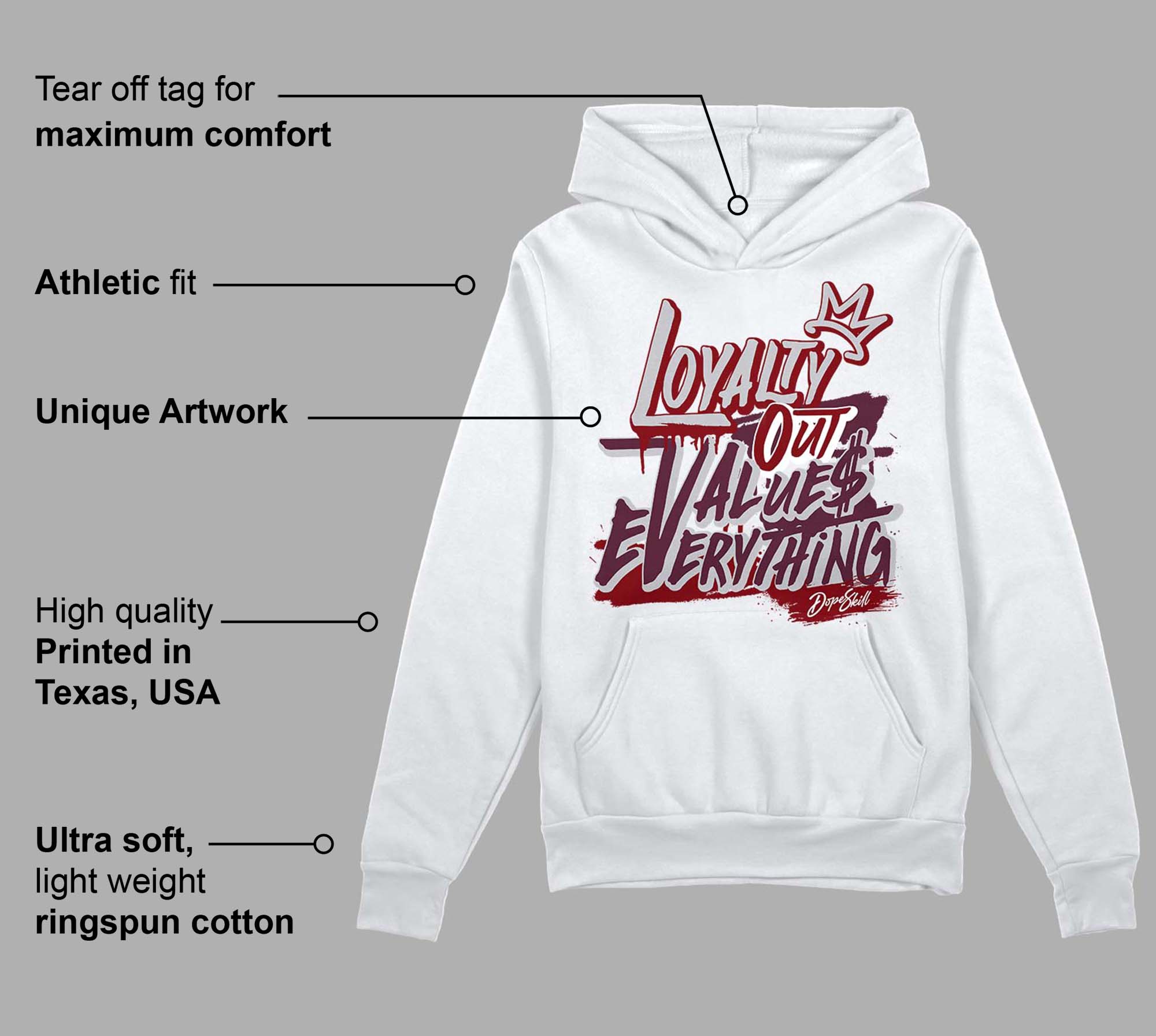 Burgundy 5s superstreetwear Hoodie Sweatshirt LOVE Graphic