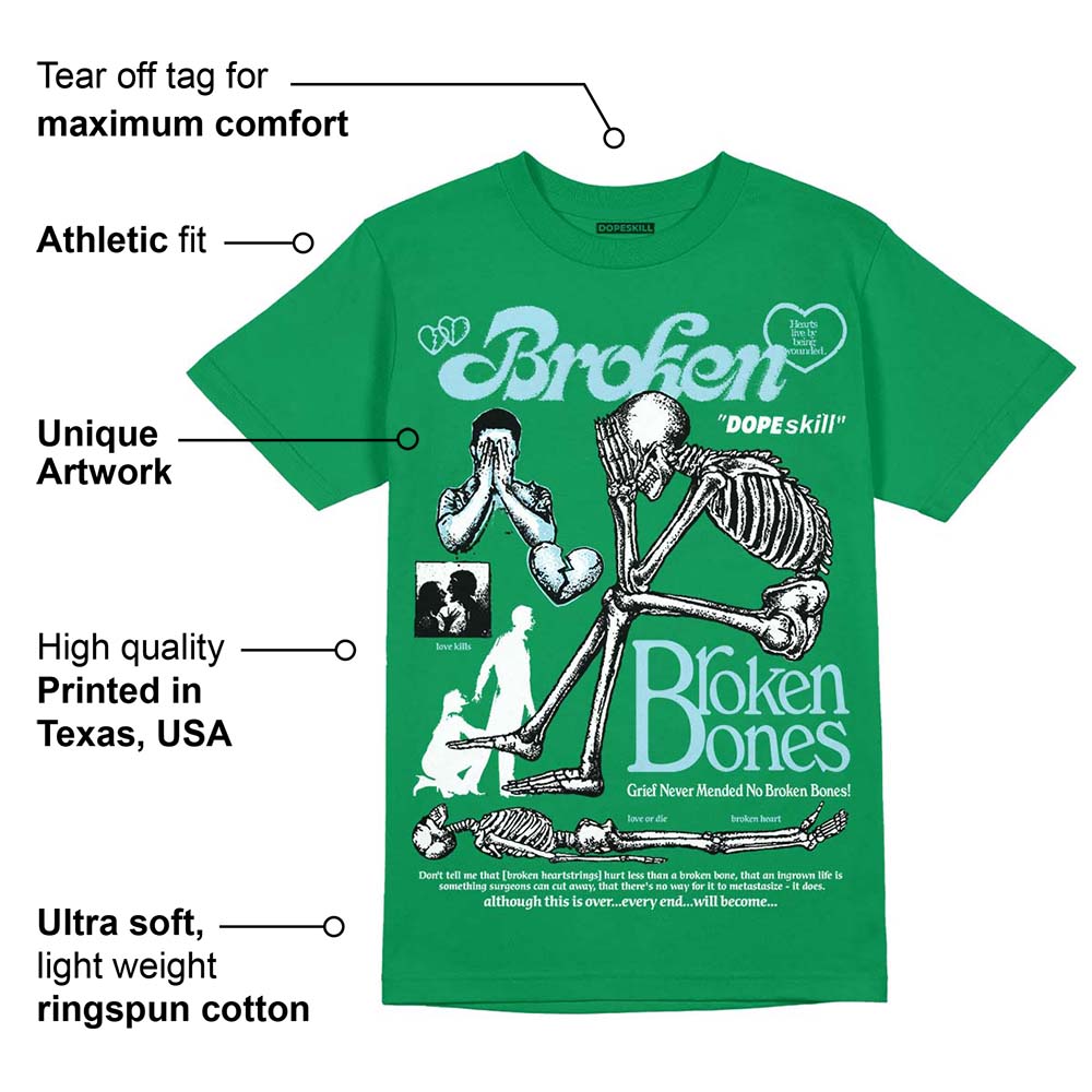 Lucky Green 5s superstreetwear Green T-shirt Broken Bones Graphic