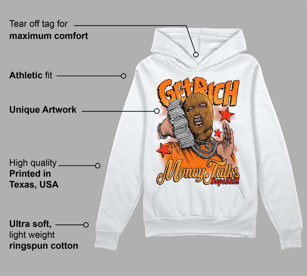 Orange Black White superstreetwear Hoodie Sweatshirt Get Rich Graphic
