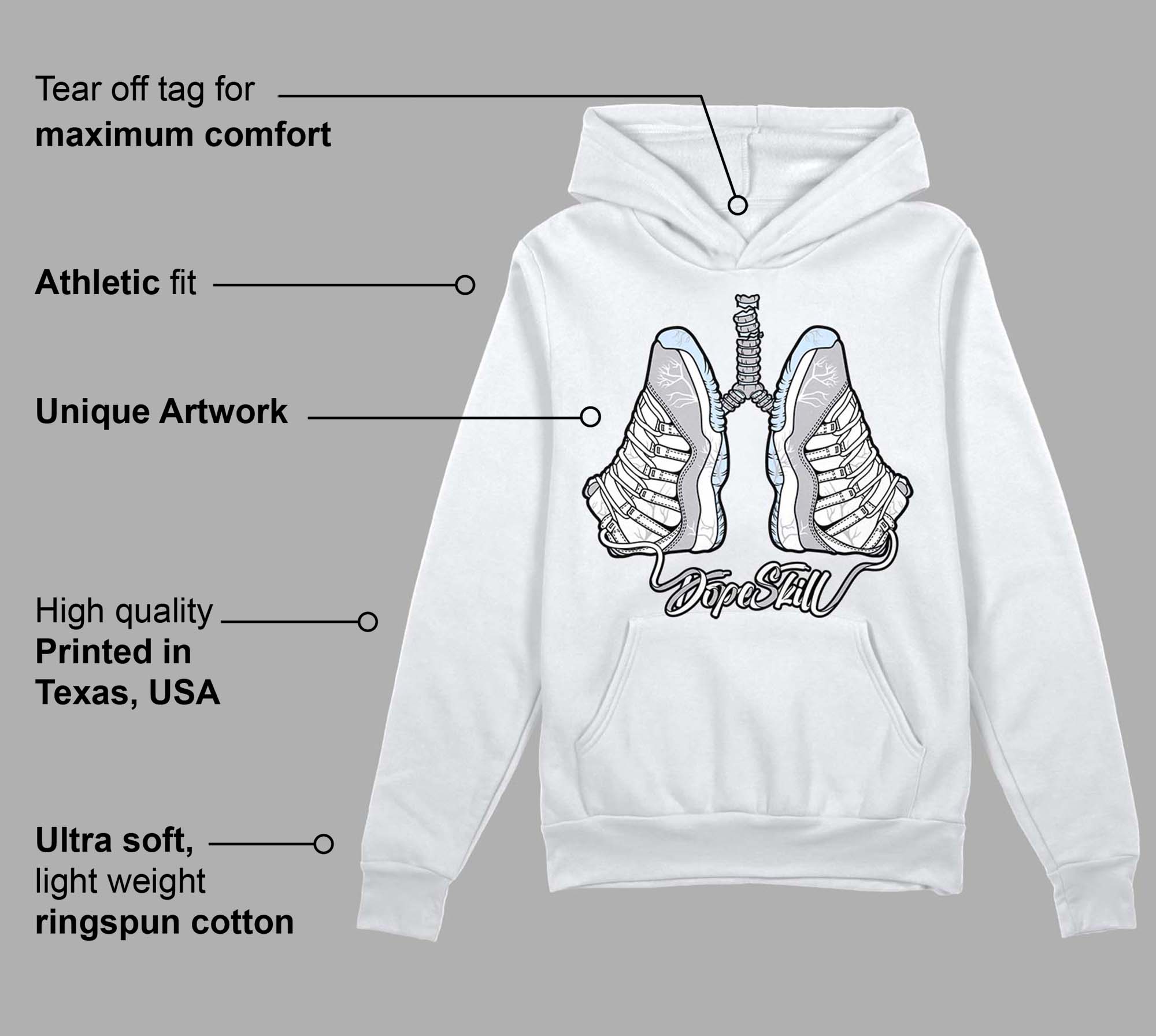 Cement Grey 11s superstreetwear Hoodie Sweatshirt Breathe Graphic