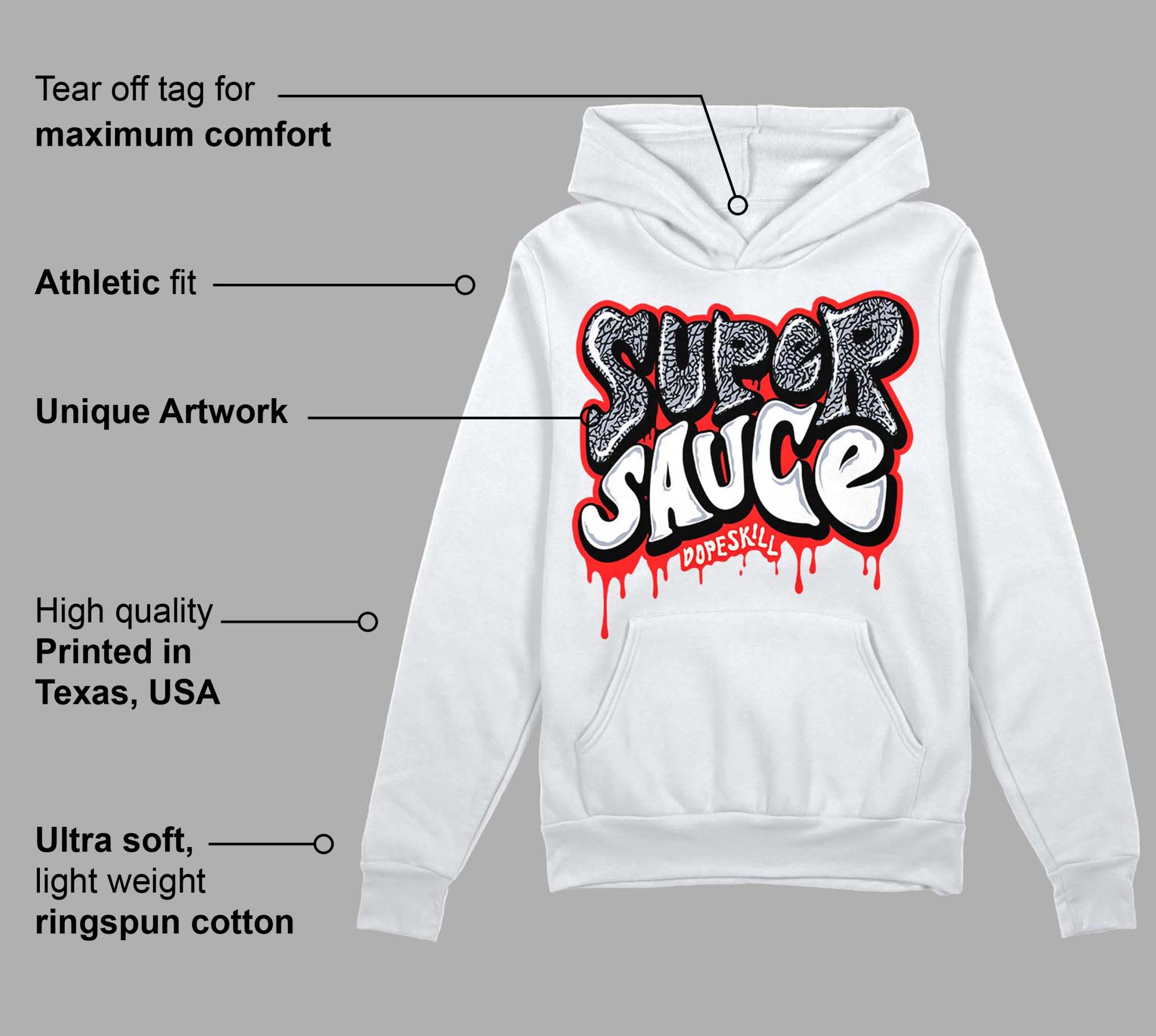 White Cement Reimagined 3s superstreetwear Hoodie Sweatshirt Super Sauce Graphic