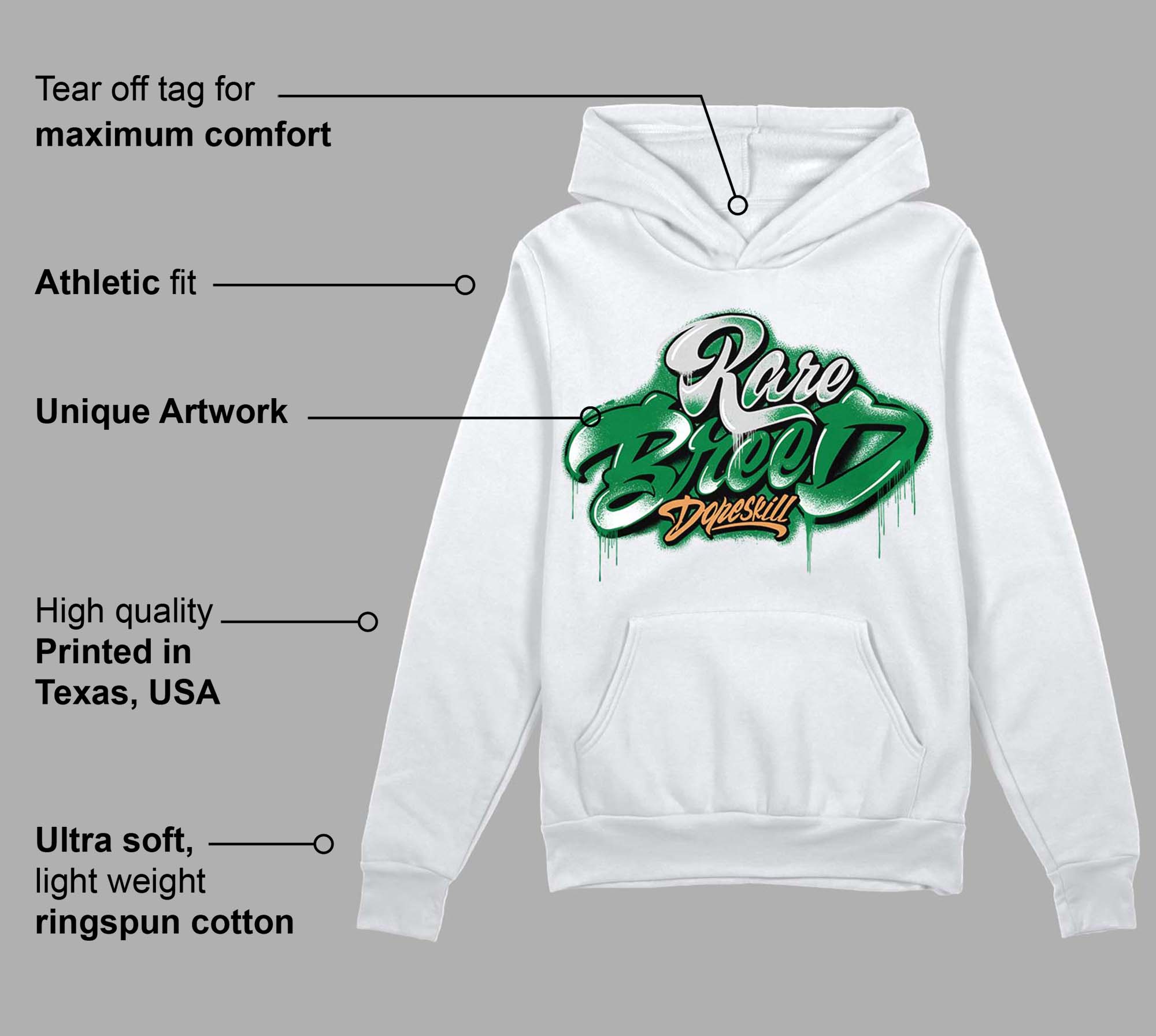 Pine Green 4s superstreetwear Hoodie Sweatshirt Rare Breed Type Graphic
