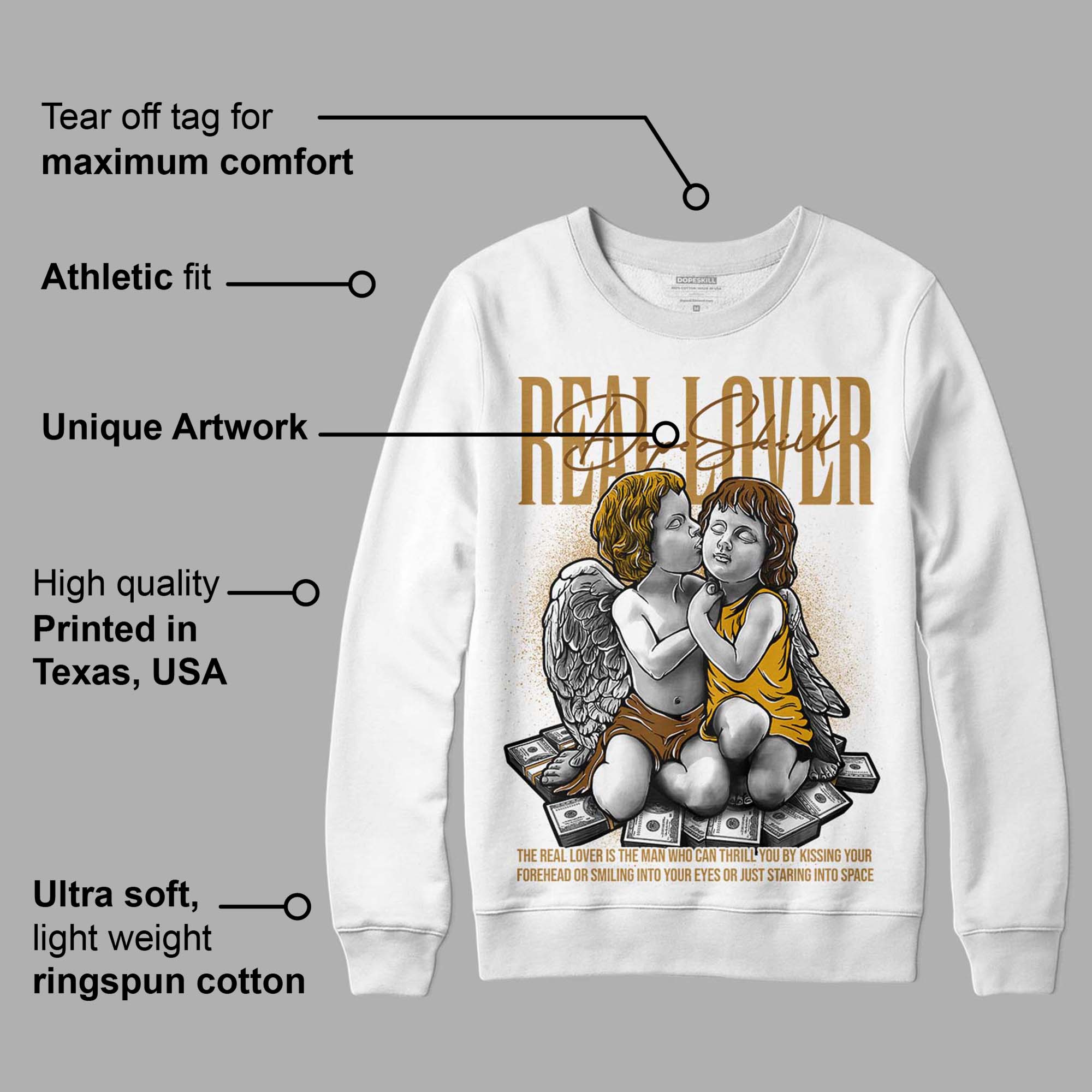 Wheat 13s superstreetwear Sweatshirt Real Lover Graphic