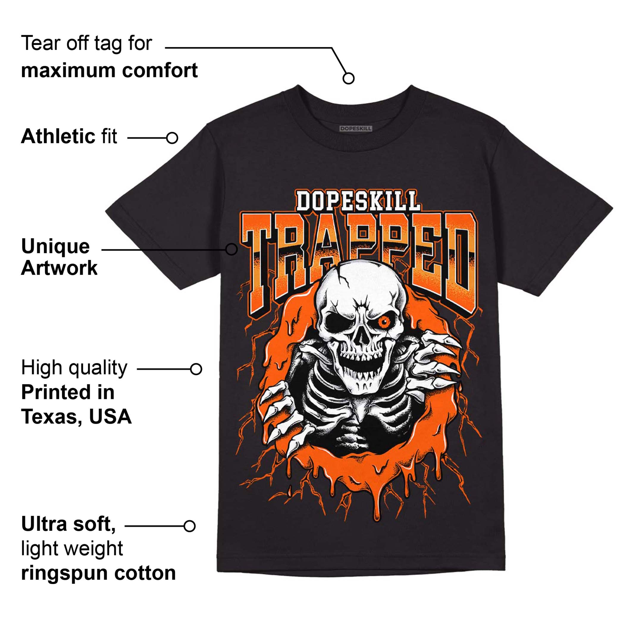 Brilliant Orange 12s superstreetwear T-Shirt Trapped Halloween Graphic