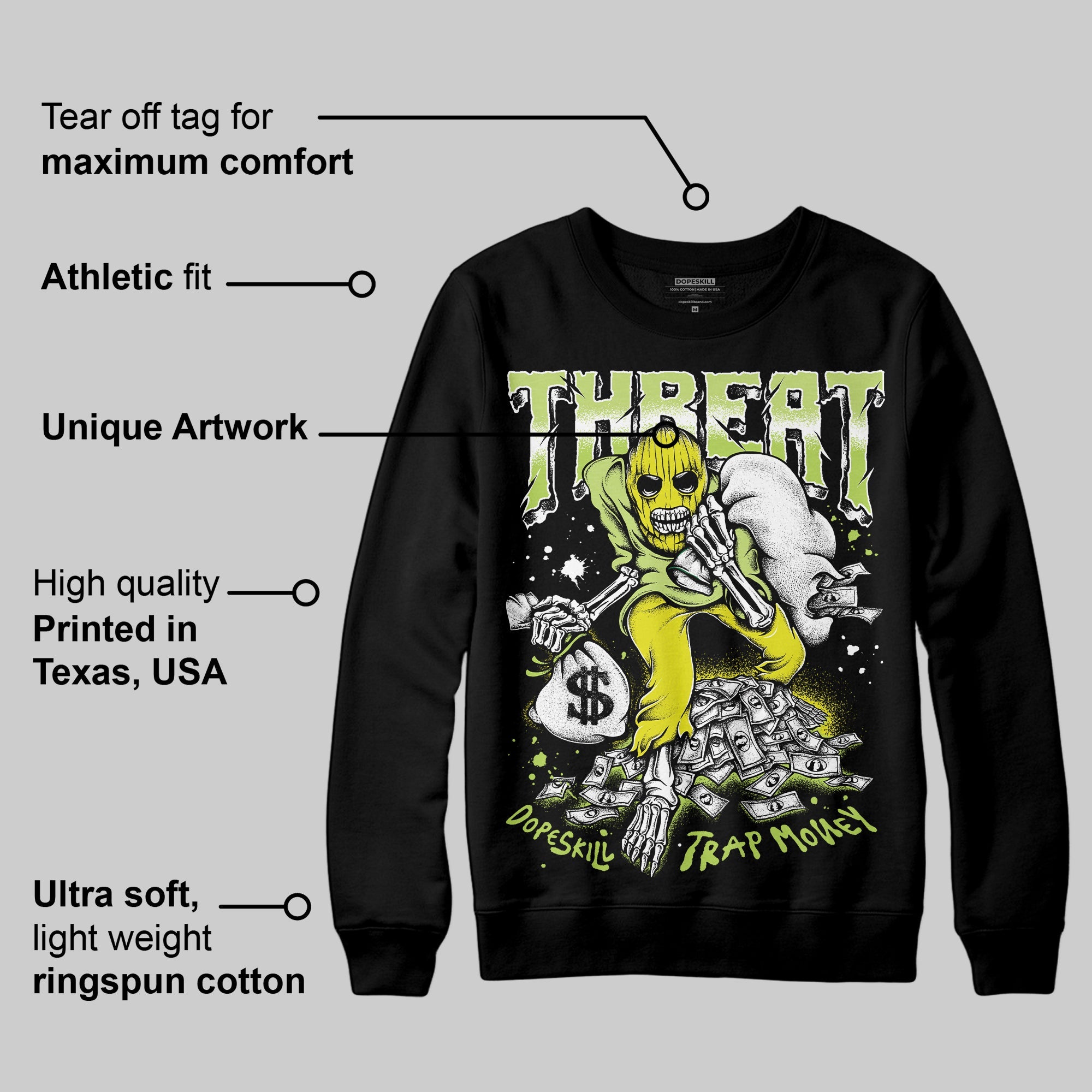 Bright Cactus 13s superstreetwear Sweatshirt Threat Graphic